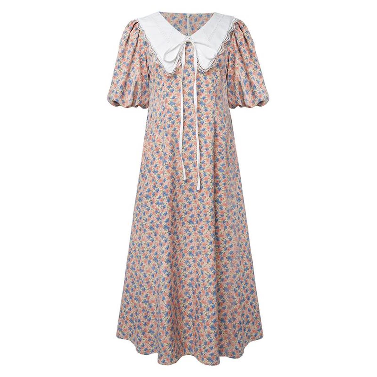 Платье в цветочек с белым воротничком LILIUM — купить в интернет-магазине lio